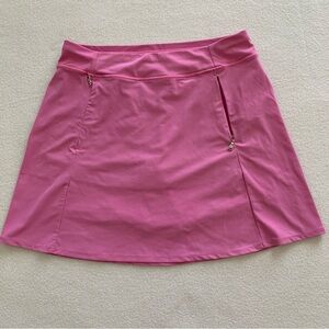 RLX Ralph Lauren Women's Pull On 16" Skort Skirt Inner Short Pockets Pink Size S